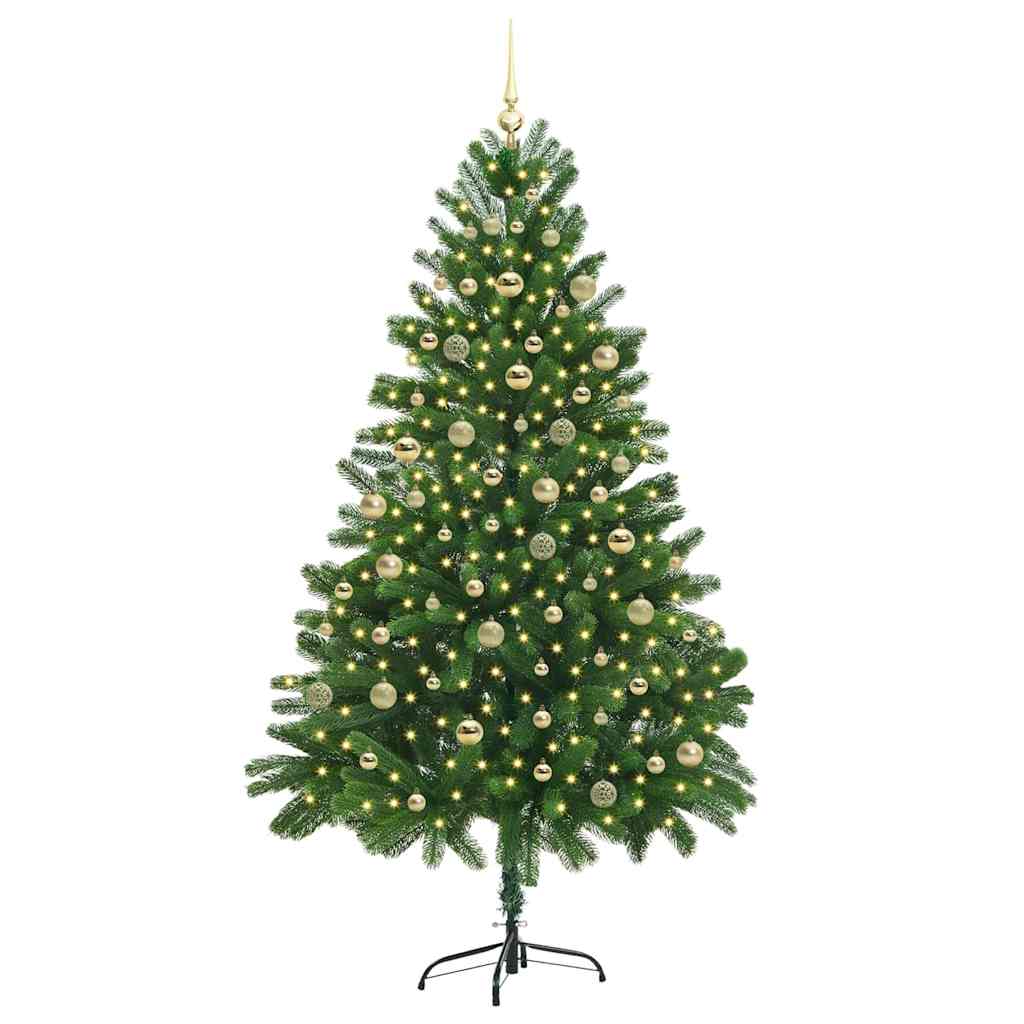Kunstkerstboom Groen 210 cm PVC en Staal en Plastic
