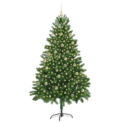 Kunstkerstboom Groen 210 cm PVC en Staal en Plastic