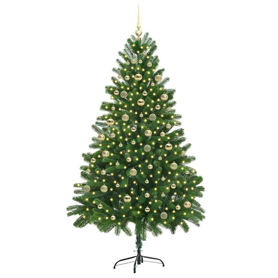 Kunstkerstboom Groen 210 cm PVC en Staal en Plastic