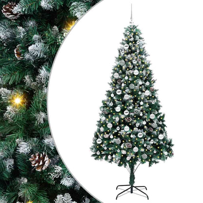 Kunstkerstboom Groen 210 cm PVC en Staal en Kunststof