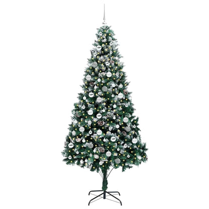 Kunstkerstboom Groen 210 cm PVC en Staal en Kunststof