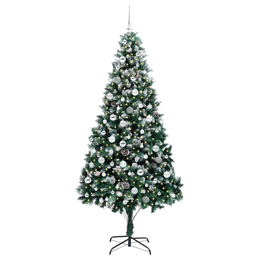 Kunstkerstboom Groen 210 cm PVC en Staal en Kunststof