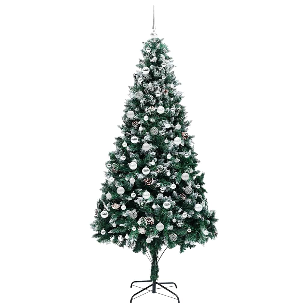 Kunstkerstboom Groen 210 cm PVC en Staal en Kunststof