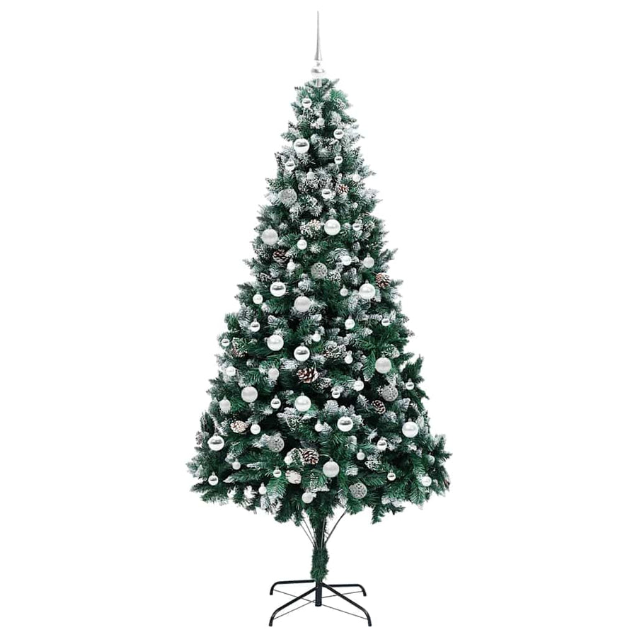 Kunstkerstboom Groen 210 cm PVC en Staal en Kunststof