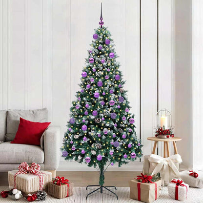 Kunstkerstboom Groen 210 cm PVC en Staal en Kunststof