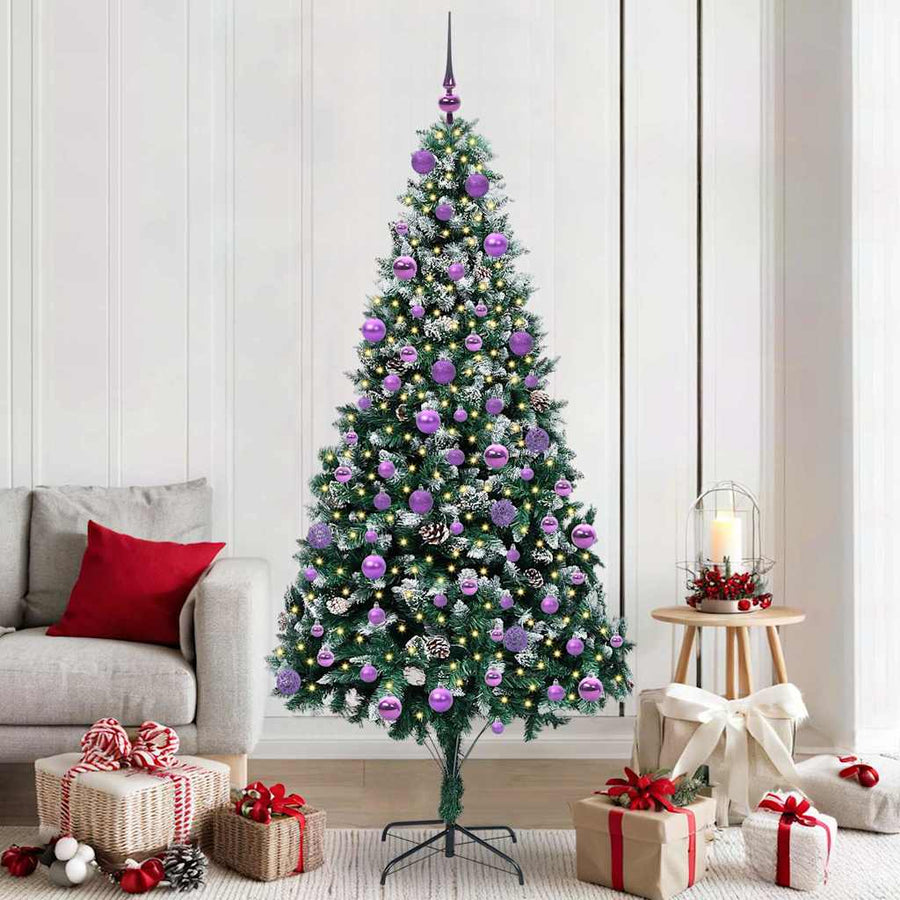 Kunstkerstboom Groen 210 cm PVC en Staal en Kunststof