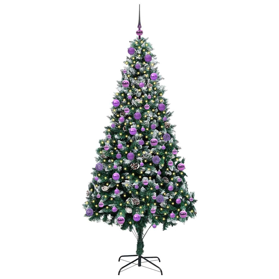 Kunstkerstboom Groen 210 cm PVC en Staal en Kunststof