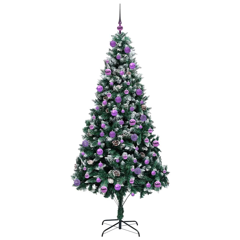 Kunstkerstboom Groen 210 cm PVC en Staal en Kunststof