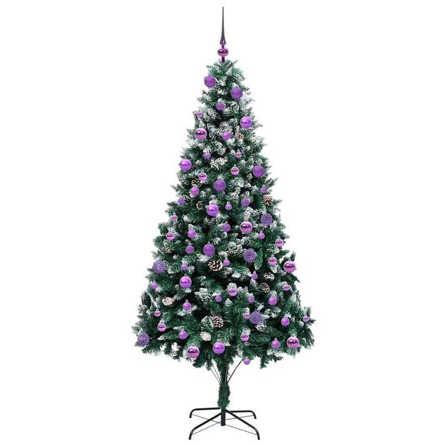 Kunstkerstboom Groen 210 cm PVC en Staal en Kunststof