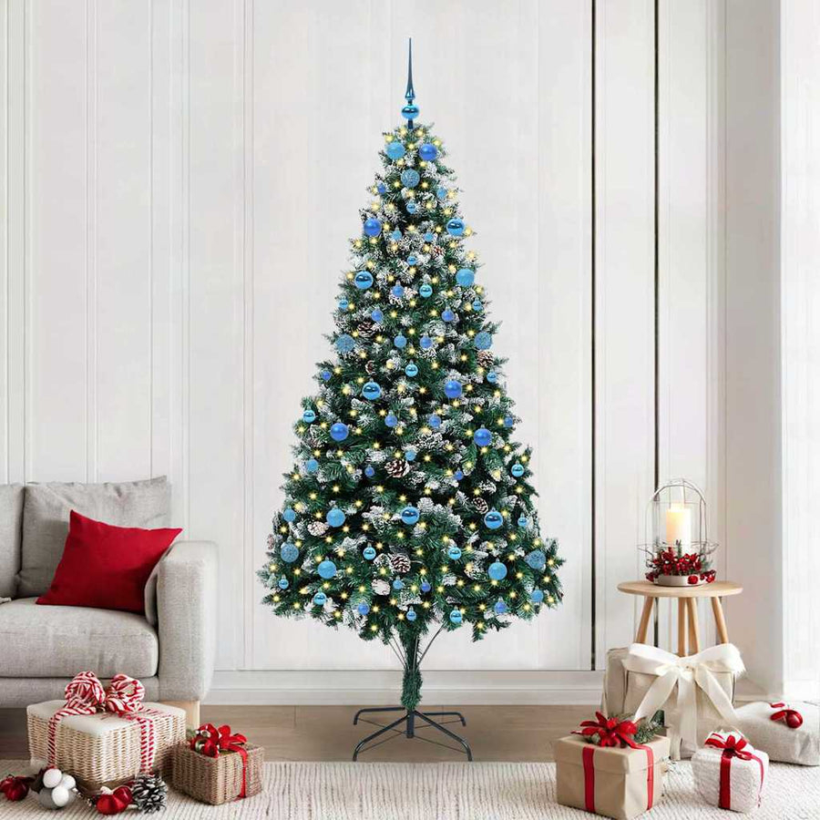 Kunstkerstboom Groen 210 cm PVC en Staal en Kunststof