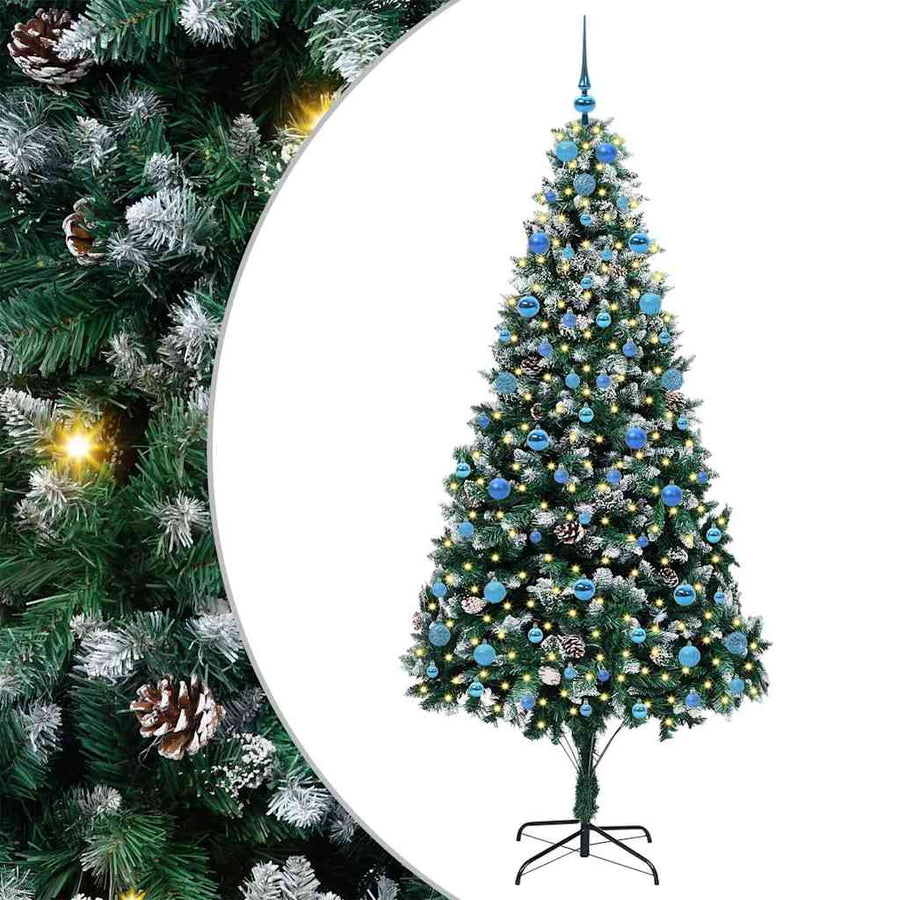 Kunstkerstboom Groen 210 cm PVC en Staal en Kunststof