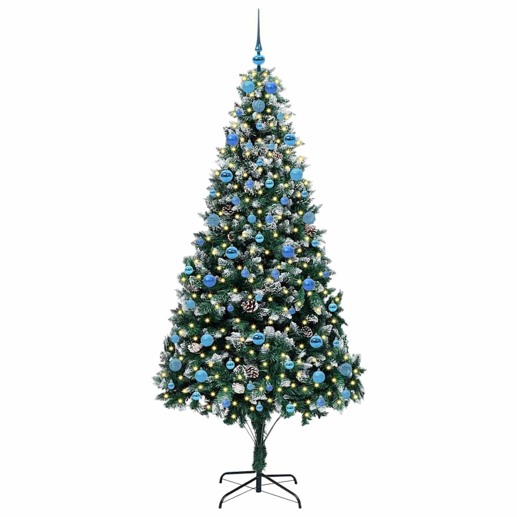 Kunstkerstboom Groen 210 cm PVC en Staal en Kunststof