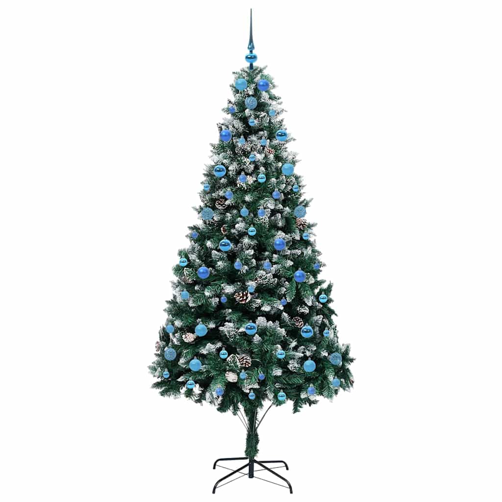 Kunstkerstboom Groen 210 cm PVC en Staal en Kunststof