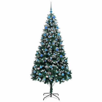 Kunstkerstboom Groen 210 cm PVC en Staal en Kunststof
