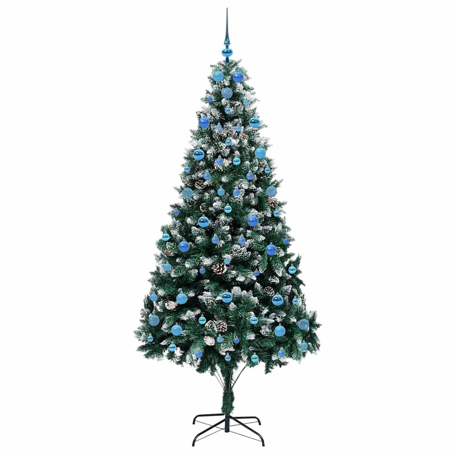Kunstkerstboom Groen 210 cm PVC en Staal en Kunststof