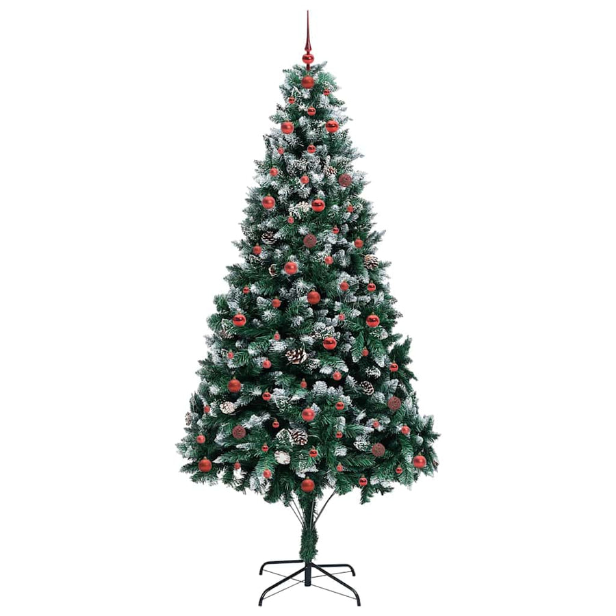 Kunstkerstboom Groen 240 cm PVC en Staal en Kunststof