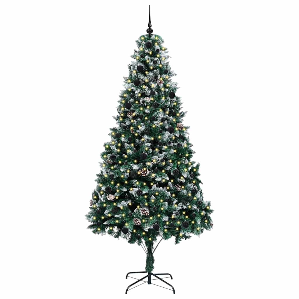 Kunstkerstboom Groen 240 cm PVC en Staal en Kunststof