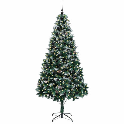 Kunstkerstboom Groen 240 cm PVC en Staal en Kunststof