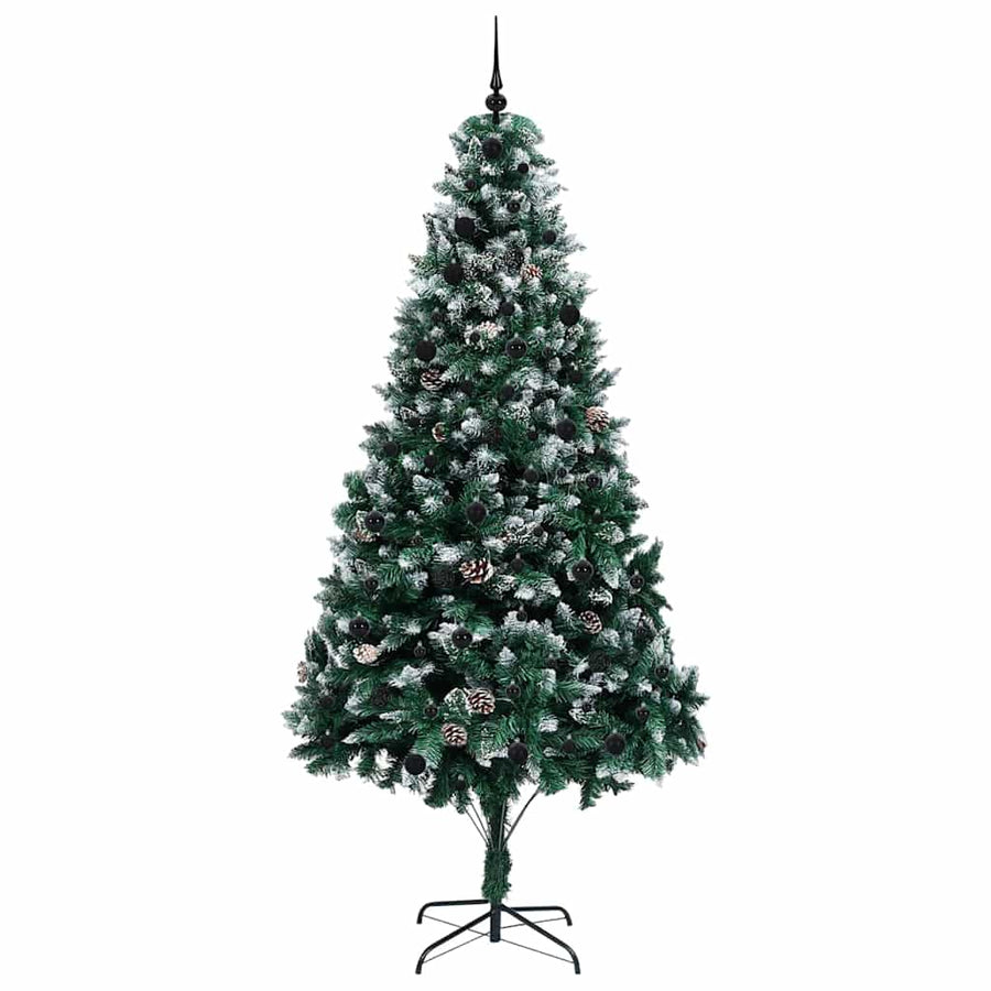 Kunstkerstboom Groen 240 cm PVC en Staal en Kunststof