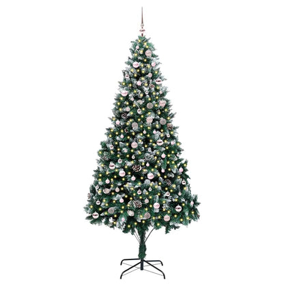 Kunstkerstboom Groen 240 cm PVC en Staal en Kunststof