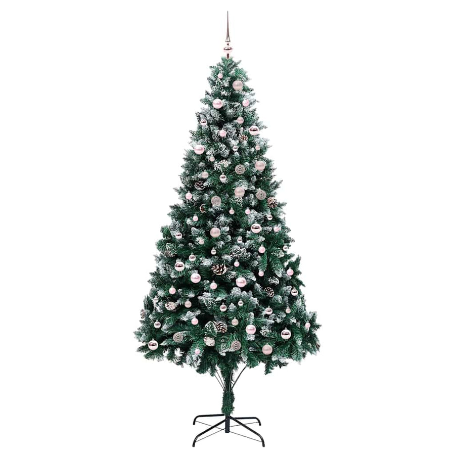 Kunstkerstboom Groen 240 cm PVC en Staal en Kunststof