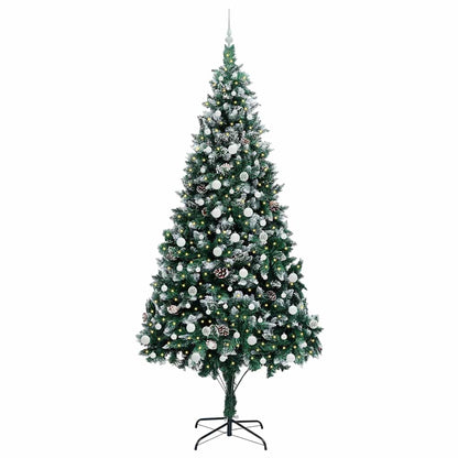 Kunstkerstboom Groen 240 cm PVC en Staal en Kunststof