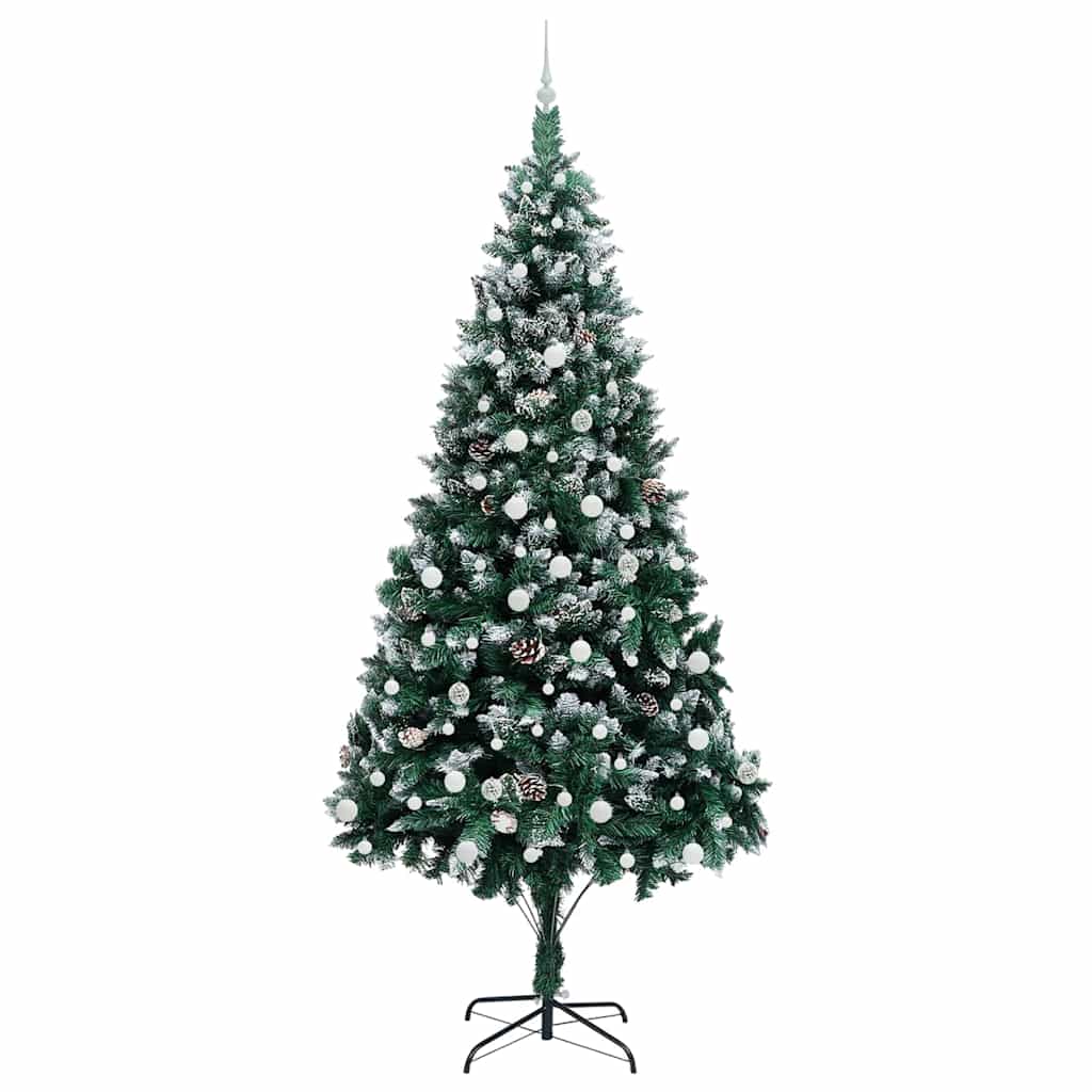 Kunstkerstboom Groen 240 cm PVC en Staal en Kunststof