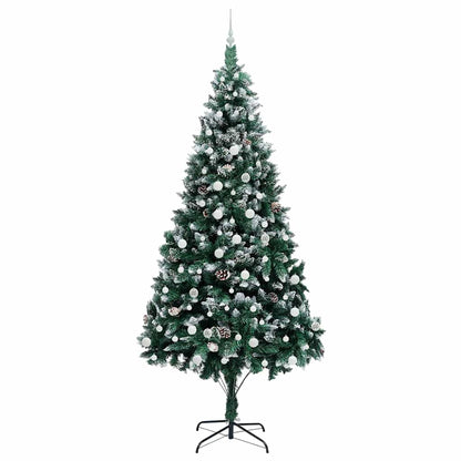 Kunstkerstboom Groen 240 cm PVC en Staal en Kunststof