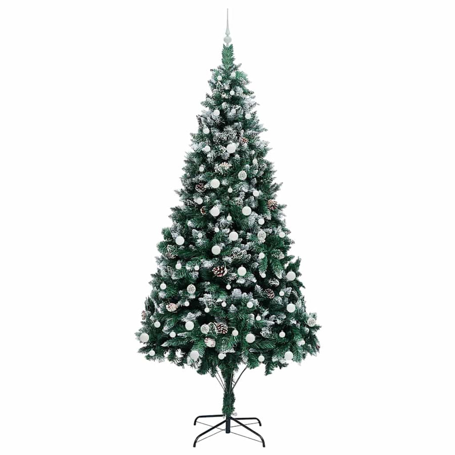 Kunstkerstboom Groen 240 cm PVC en Staal en Kunststof