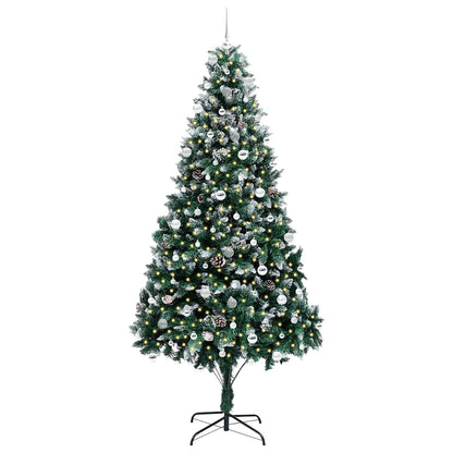 Kunstkerstboom Groen 240 cm PVC en Staal en Kunststof