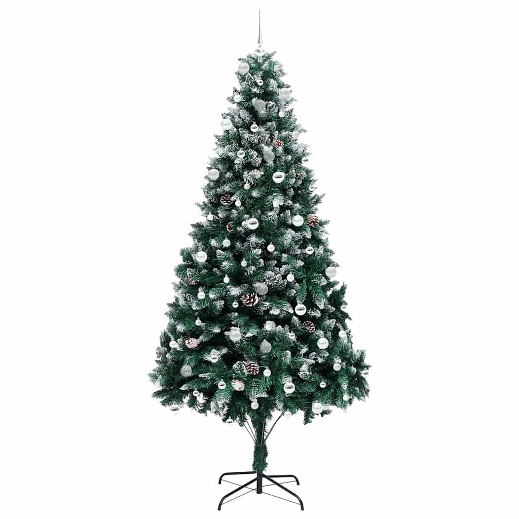 Kunstkerstboom Groen 240 cm PVC en Staal en Kunststof
