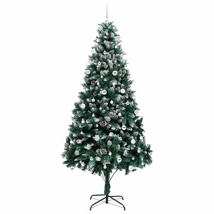 Kunstkerstboom Groen 240 cm PVC en Staal en Kunststof