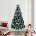 Kunstkerstboom Groen 240 cm PVC en Staal en Kunststof