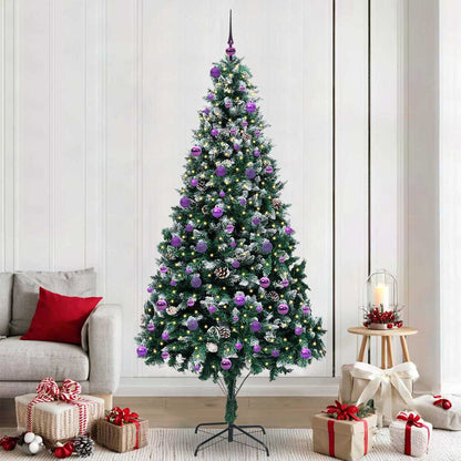 Kunstkerstboom Groen 240 cm PVC en Staal en Kunststof