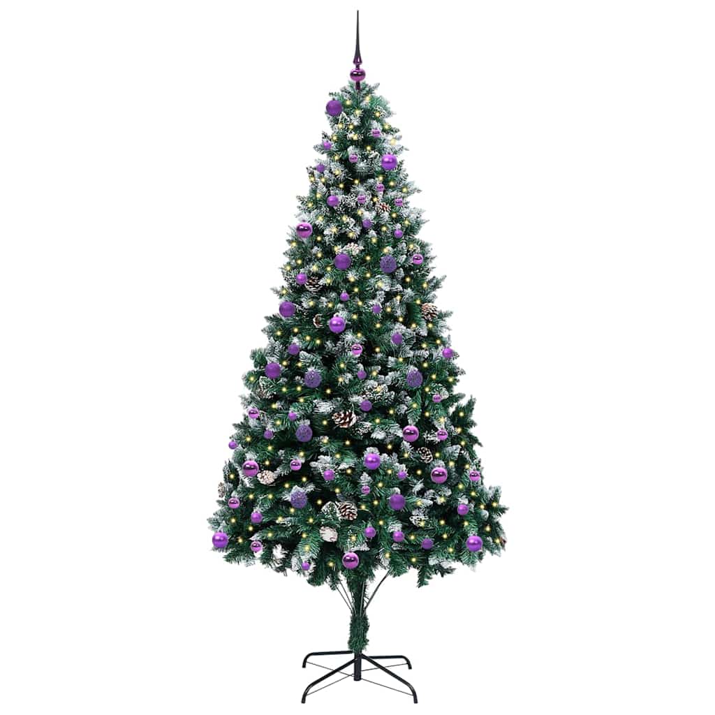 Kunstkerstboom Groen 240 cm PVC en Staal en Kunststof