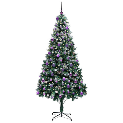 Kunstkerstboom Groen 240 cm PVC en Staal en Kunststof