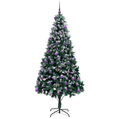 Kunstkerstboom Groen 240 cm PVC en Staal en Kunststof