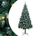 Kunstkerstboom Groen 240 cm PVC en Staal en Kunststof