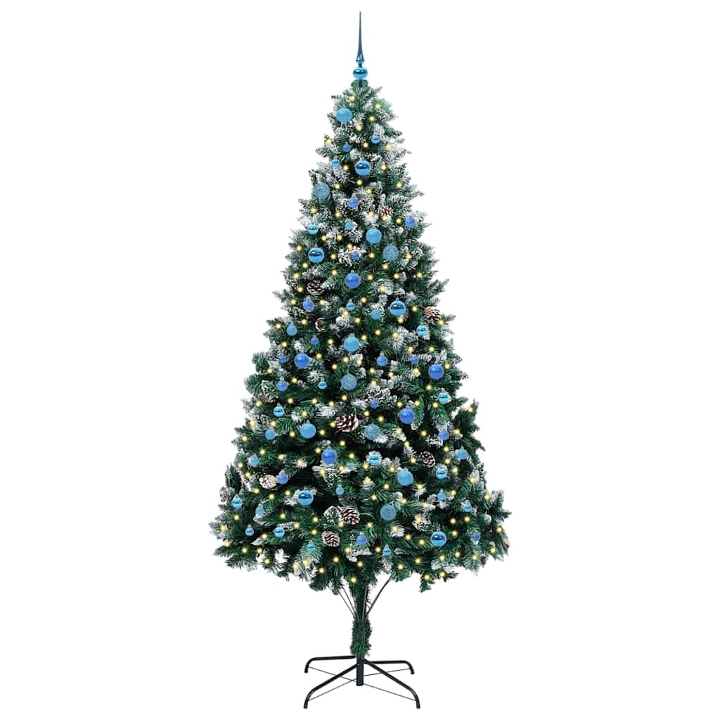 Kunstkerstboom Groen 240 cm PVC en Staal en Kunststof
