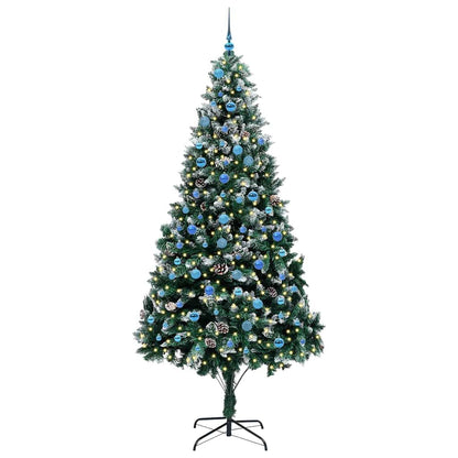 Kunstkerstboom Groen 240 cm PVC en Staal en Kunststof