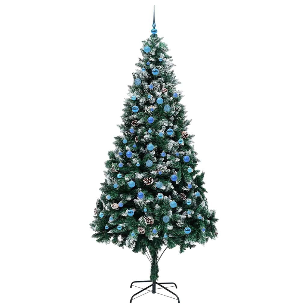 Kunstkerstboom Groen 240 cm PVC en Staal en Kunststof