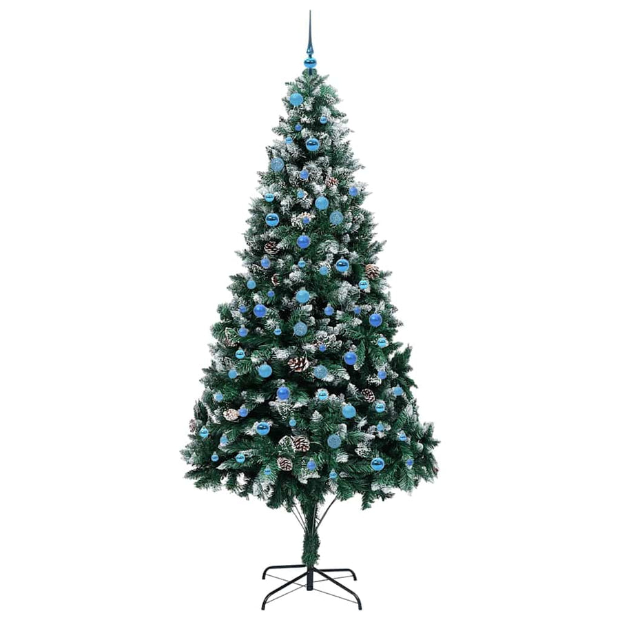 Kunstkerstboom Groen 240 cm PVC en Staal en Kunststof