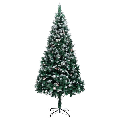 Kunstkerstboom Groen 240 cm PVC en Staal en Kunststof
