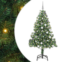 Kunstkerstboom met LED -striplichten Groen 180 x 40 cm PVC