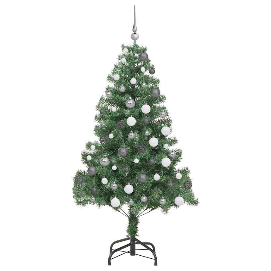 Kunstkerstboom met LED -striplichten Groen 180 x 40 cm PVC