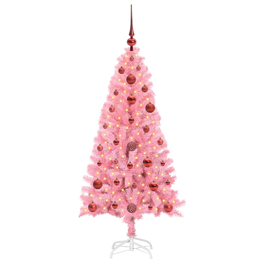 Kerstboom met 150 LED met standaard Roze 120 cm PVC