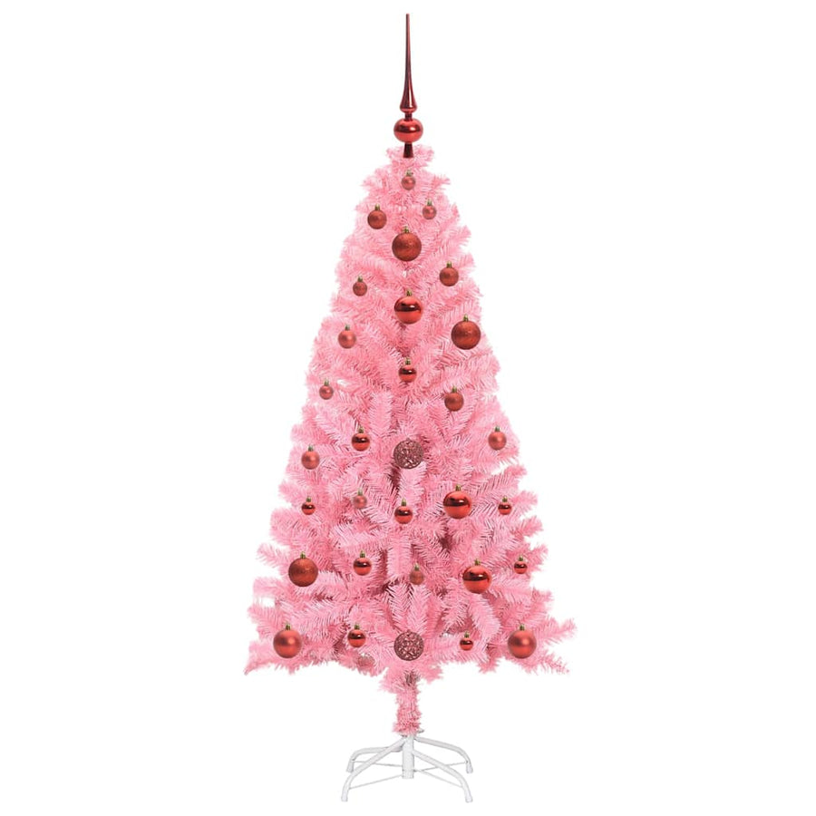 Kerstboom met 150 LED met standaard Roze 120 cm PVC
