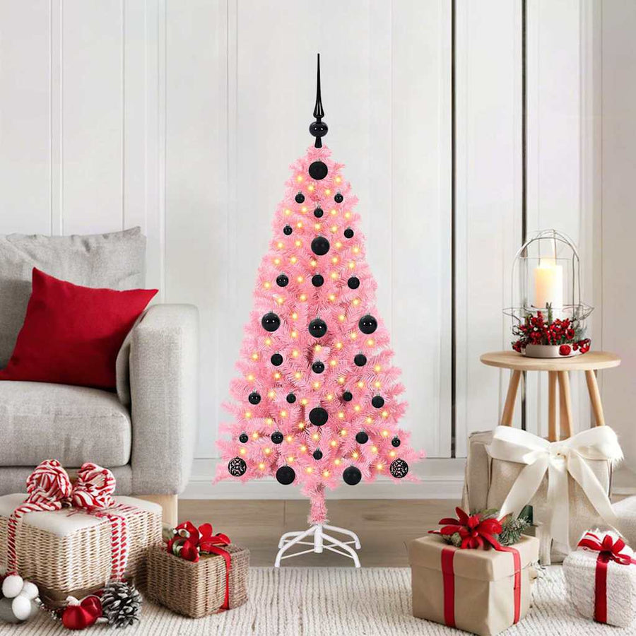 Kerstboom met 150 LED met standaard Roze 120 cm PVC