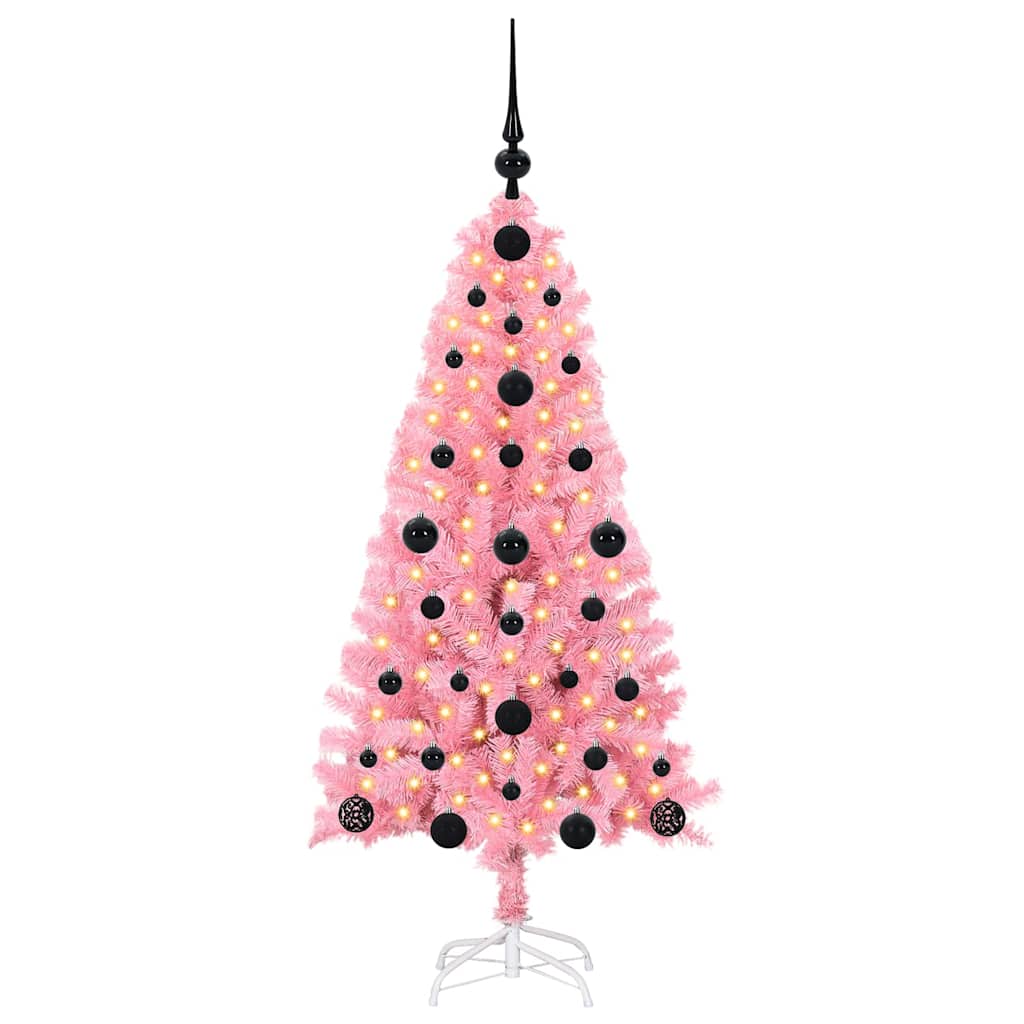 Kerstboom met 150 LED met standaard Roze 120 cm PVC