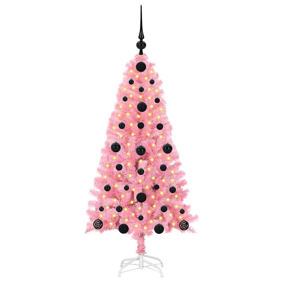 Kerstboom met 150 LED met standaard Roze 120 cm PVC